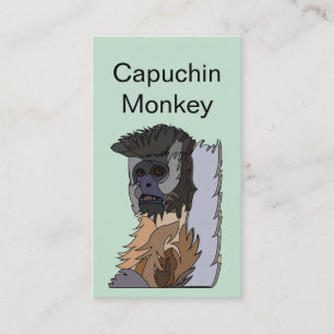 Cartão De Visita Macaco Capuchinho Primata Vida Selvagem