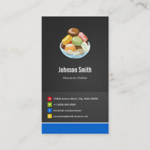 Cartão De Visita Macaron Maker Macaroons, França, criativo inovador