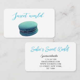Cartão De Visita Macarons Coloridos Doces Código Qr Moderno Quadrad
