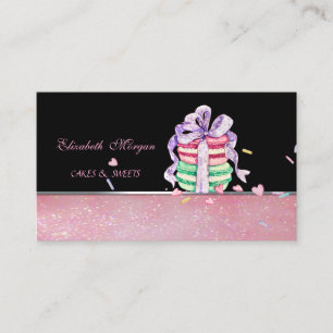 Cartão De Visita Macarons Fofos Adoráveis Elegantes, Padaria