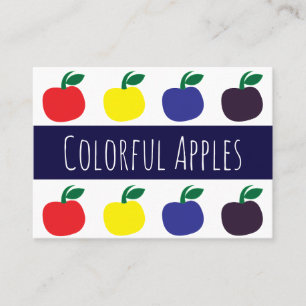 Cartão De Visita Maçãs Coloridas Frutas Professor Educador Tutor