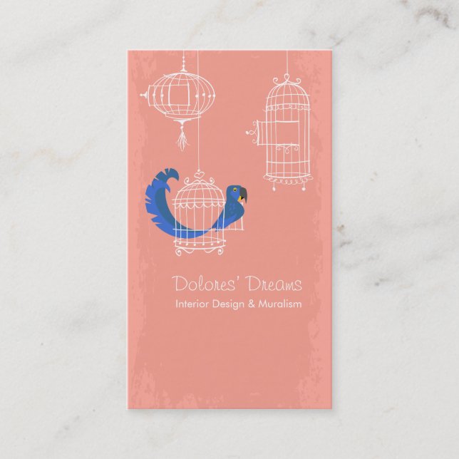 Cartão De Visita Macaw de Hyacinth (Frente)