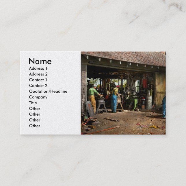 Cartão De Visita Machinista - Máquinas de quintal 1942 (Frente)