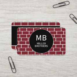 Cartão De Visita Maçonaria Bricklayer Modelo Minimalista