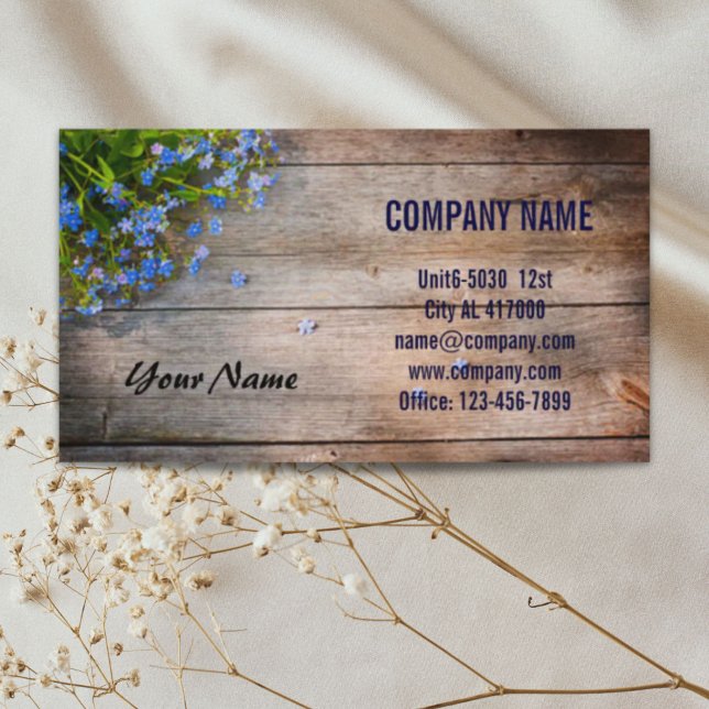 Cartão De Visita Madeira de celeiro Flor florista (Barn wood Flower botanical nature florist Business Card)