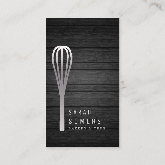 Cartão De Visita Madeira de panificação de uísque Dourada moderna (Frente)