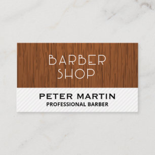 Cartão De Visita Madeira e listras de barbearia