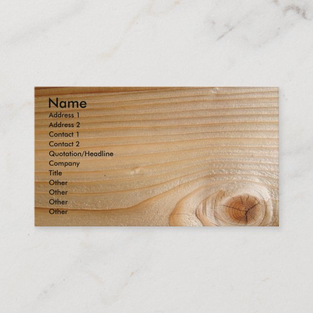 Cartão De Visita Madeira inacabada (Frente)