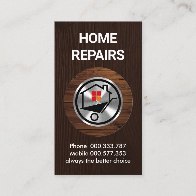 Cartão De Visita Madeira Madeira Madeira Placard Home Wheelbarrow (Frente)