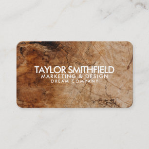 Cartão De Visita Madeira Vintage