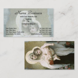 Cartão De Visita Madona dos Rosas por William-Adolphe Bouguereau