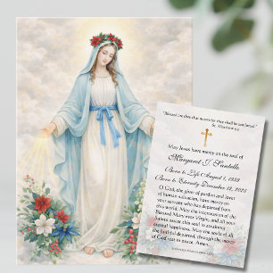 Cartão De Visita Mãe de Deus Natal Memorial Funerário Católico
