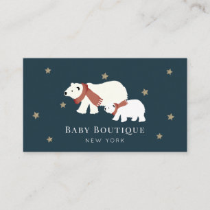 Cartão De Visita Mãe e Bebê Polar Bear Baby Boutique Social Media