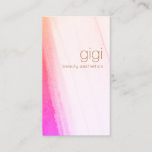 Cartão De Visita Magenta Magenta Abstrato Watercolor, cor-de-rosa