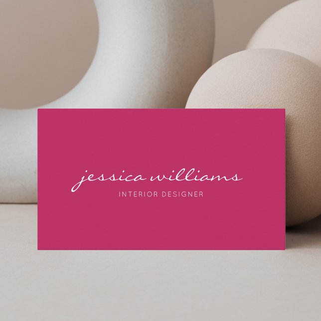 Cartão De Visita Magenta Moderna Minimalista (Criador carregado)