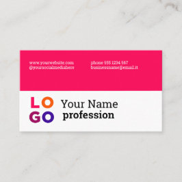 Cartão De Visita Magenta simples personalizada do logotipo da sua e
