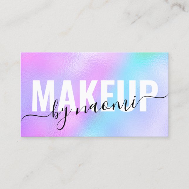 Cartão De Visita Magia holográfica moderna e elegante do pintinho n (Frente)