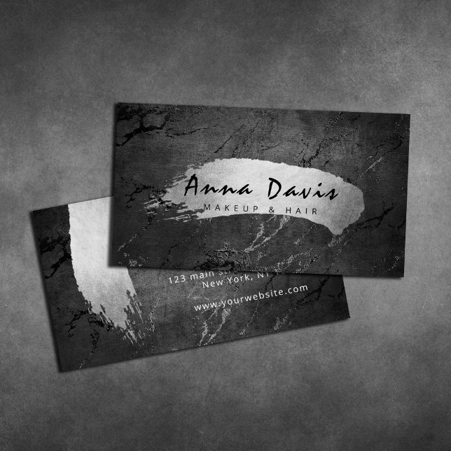 Cartão De Visita Magia moderna e elegante de bruxaria prateada e ca (Criador carregado)