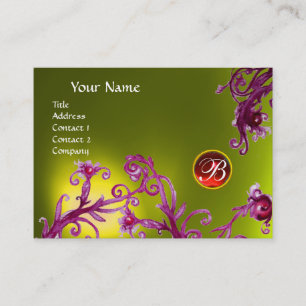 Cartão De Visita MAGIC BERRIES MONOGRAM, topaz amarelo rubi vermelh