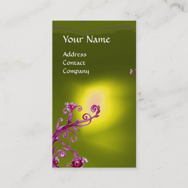 Cartão De Visita MAGIC BERRIES MONOGRAMA amarelo (Frente)