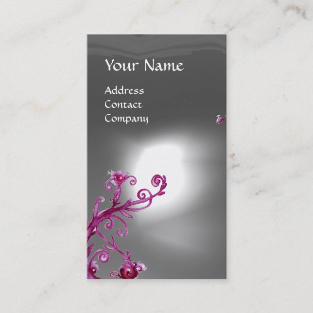 Cartão De Visita MAGIC BERRIES MONOGRAMA branco (Frente)