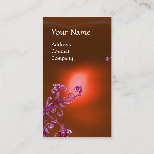 Cartão De Visita MAGIC BERRIES MONOGRAMA laranja (Frente)