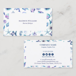 Cartão De Visita Magical marine creatures pattern marine biologist 