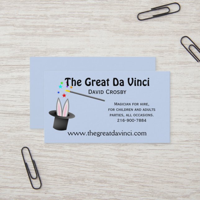 Cartão de visita mágico do chapéu dos mágicos (Frente/Verso In Situ)
