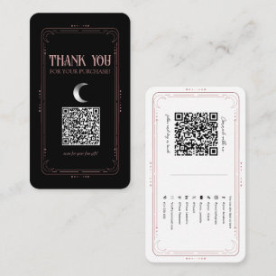 Cartão De Visita Mágico Místico Rosa Dourado QR Mídia Social Oculto