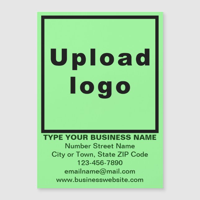 Cartão de visita magnética de 5" x 7" verde claro (Frente)