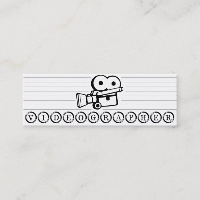 Cartão de visita magro de Videographer (Frente)
