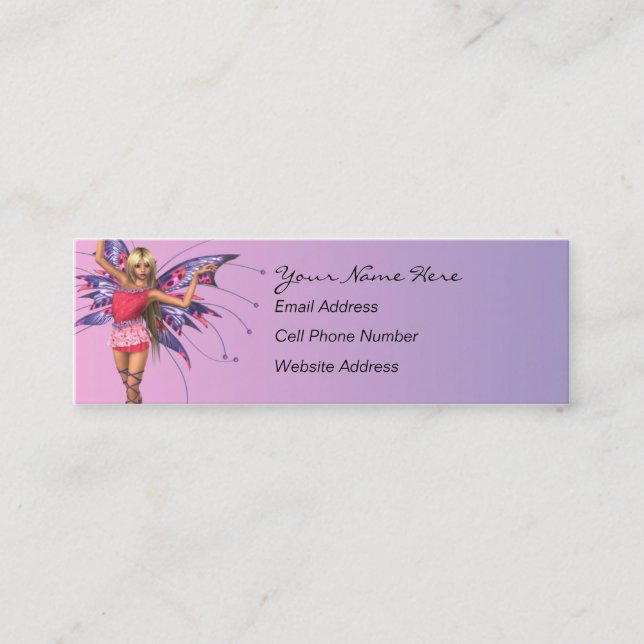 Cartão de visita magro do país das fadas da (Frente)