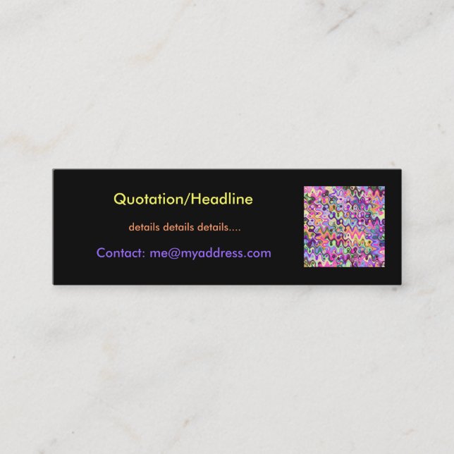 Cartão de visita magro dos artistas brilhantes (Frente)