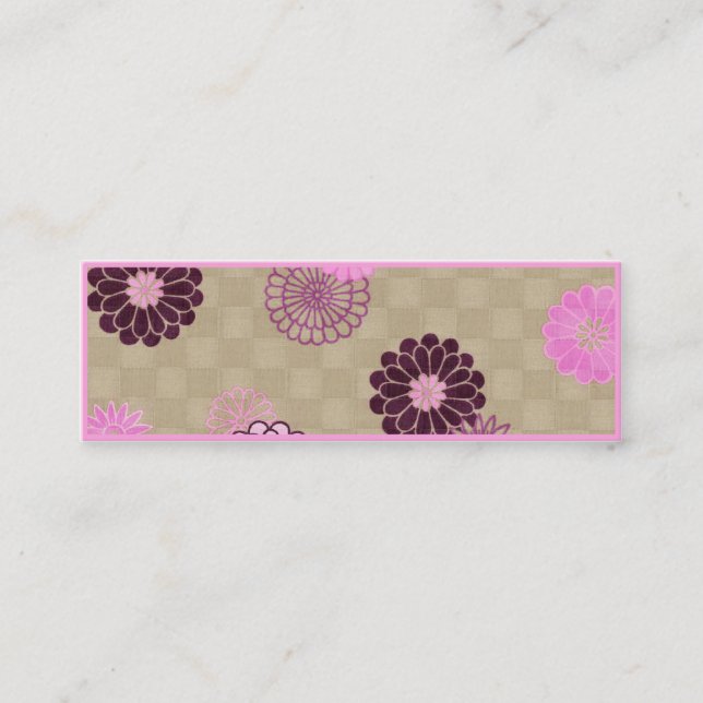 Cartão de visita magro - rosa e castanho (Frente)