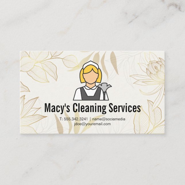 Cartão De Visita Maid Cleaner | House Keeping (Frente)