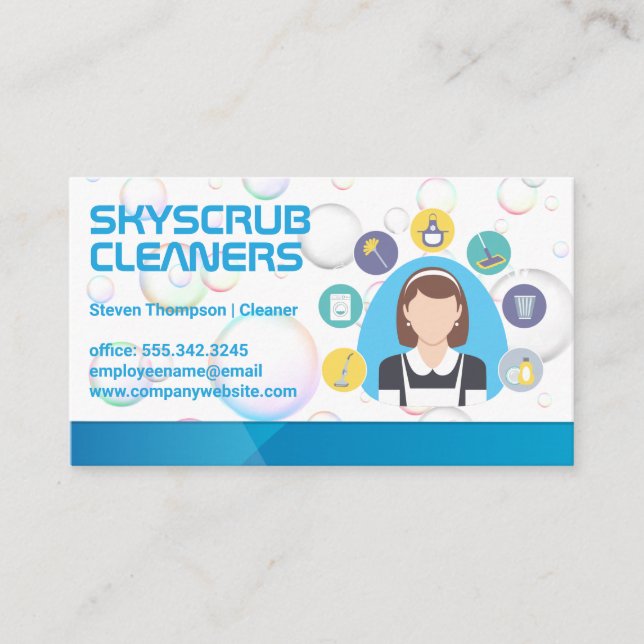 Cartão De Visita Maid | Cleaner Tool Equipment (Frente)