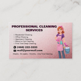 Cartão De Visita  Maid Janitorial Lady House Cleaning Business Card