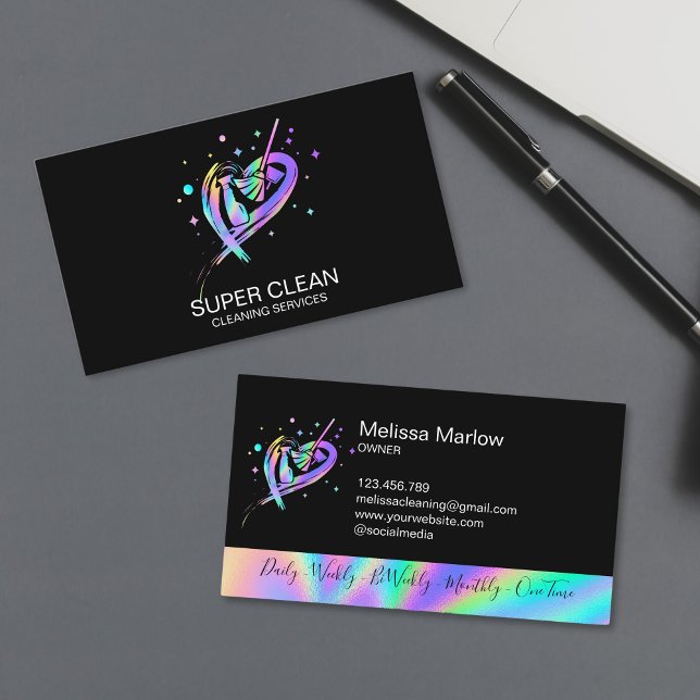 Cartão De Visita Maid Residencial e Limpeza Comercial Duster (Criador carregado)