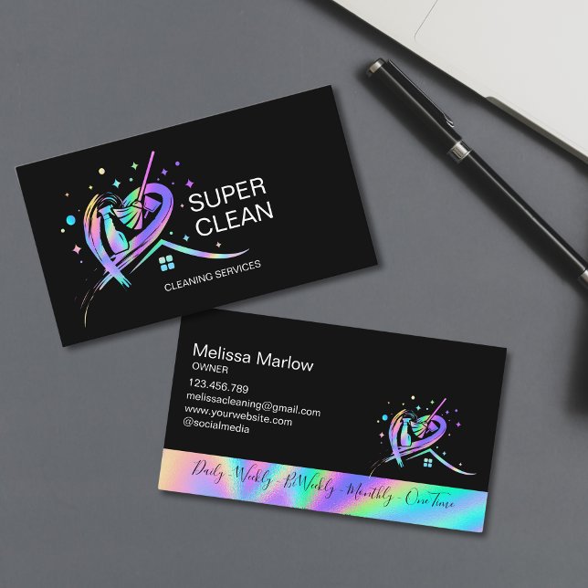 Cartão De Visita Maid Residencial e Limpeza Comercial Duster (Criador carregado)