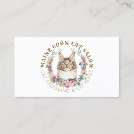 Cartão De Visita Maine Coon Cat Grooming Salon Pet Spa