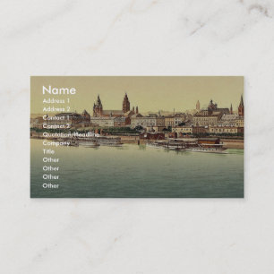 Cartão De Visita Mainz, da Ponte Reno, Reno, Alemanha magni