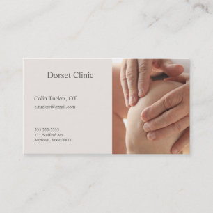 Cartão De Visita Mais velho tem mãos no joelho doentio