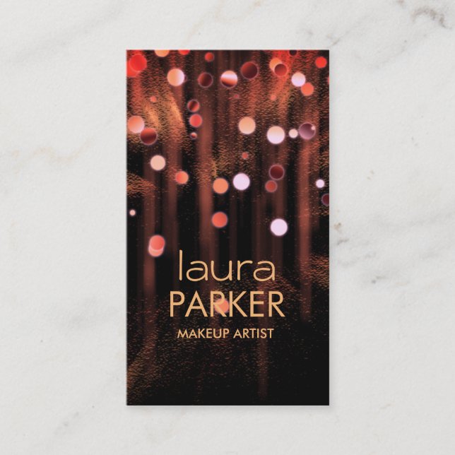 Cartão De Visita Makeup Artist Beauty Glitter Brown (Frente)