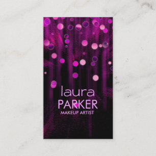 Cartão De Visita Makeup Artist Beauty Glitter Pink