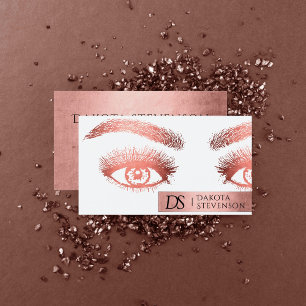 Cartão De Visita Makeup Artist Beauty Professional Trendy Coral