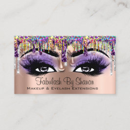 Cartão De Visita Makeup Artist Brow Purple Holograph Coloca Lashes