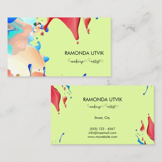 Cartão De Visita Makeup Artist Colorful (Frente/Verso)