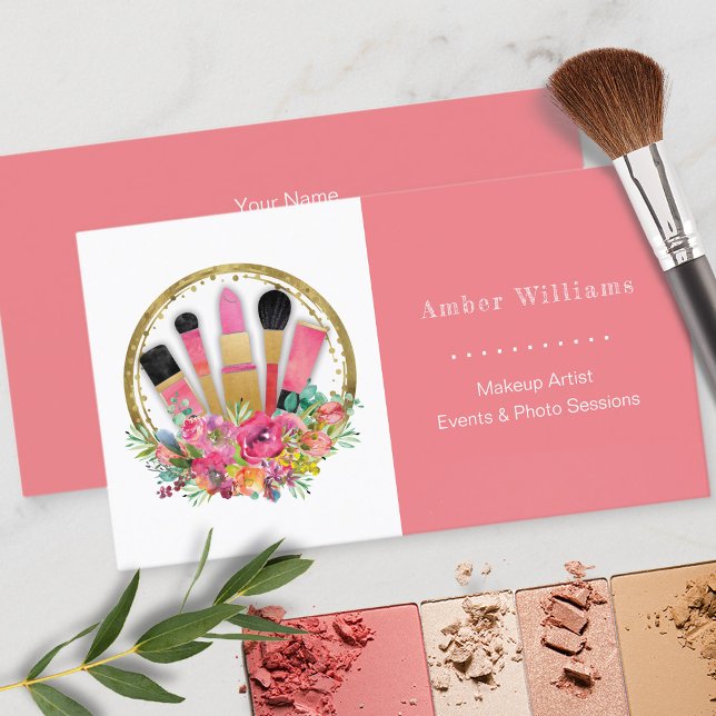 Cartão De Visita Makeup Artist Cosmetologista Salon Spa Stylist (Criador carregado)