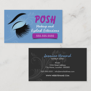 Cartão De Visita Makeup Artist e Eyelash Extensions Roxo
