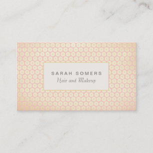 Cartão De Visita Makeup Artist Elegant Rosa claro Patterno